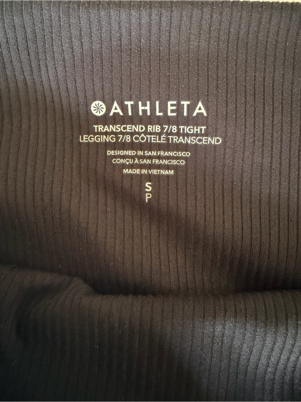 Athleta Transcend Rib 7/8 Tight Leggings Black Small SP - Picture 4 of 4